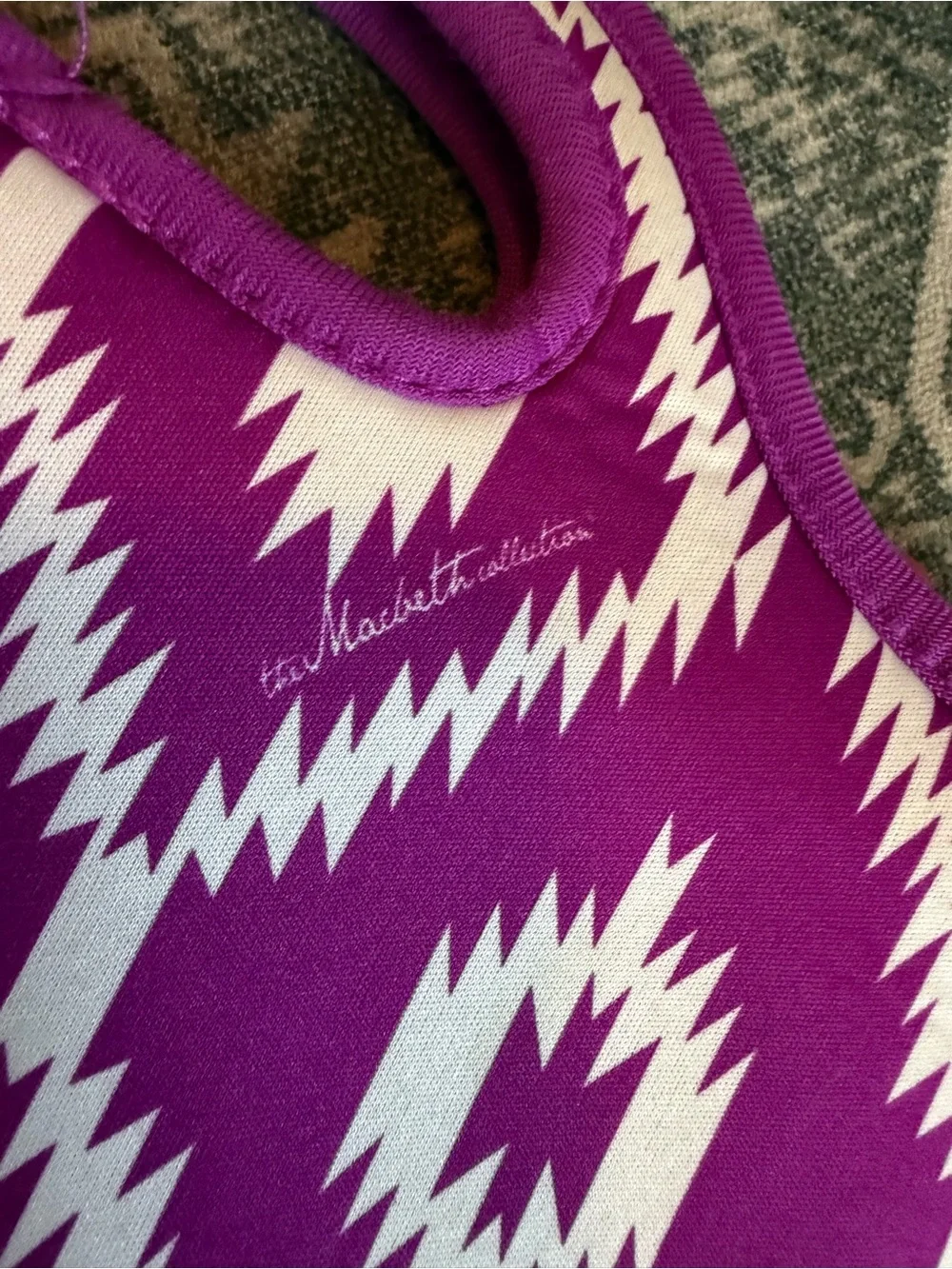 Macbeth Collection sleeve designed to protect iPads and tablets Purple and white